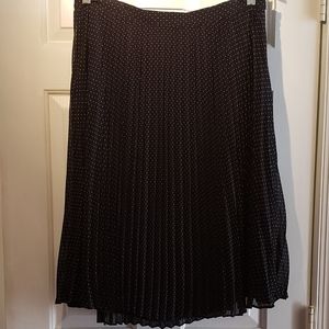 Talbots polka dot pleated flair skirt, size 14